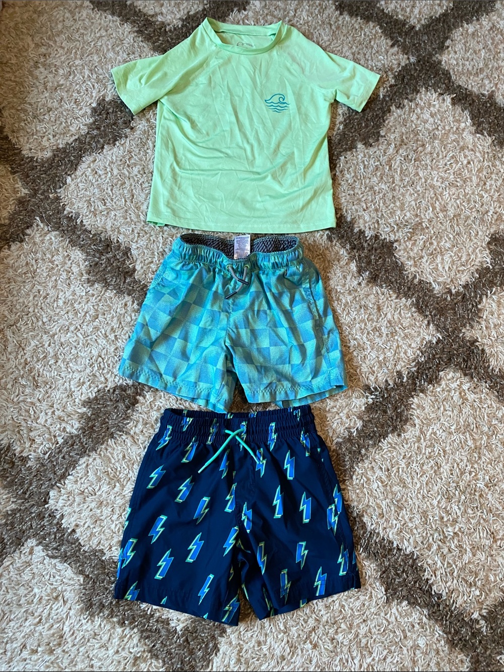 Boys Swim trunks and rash guard